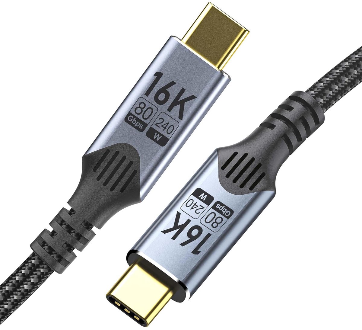 USB C naar USB C kabel 0.3M - gevlochten nylon - 240W snel opladen - ideaal voor datatransfer en video - ShopVlot