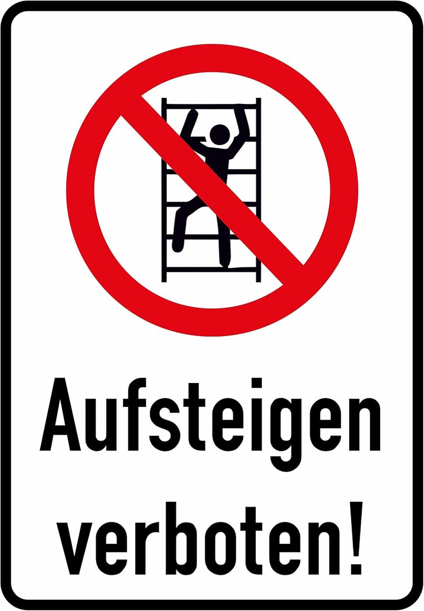 Verboden sticker 23x16 cm - Zelfklevend - Glanzende UV-print - Voor binnen en buiten gebruik - ShopVlot