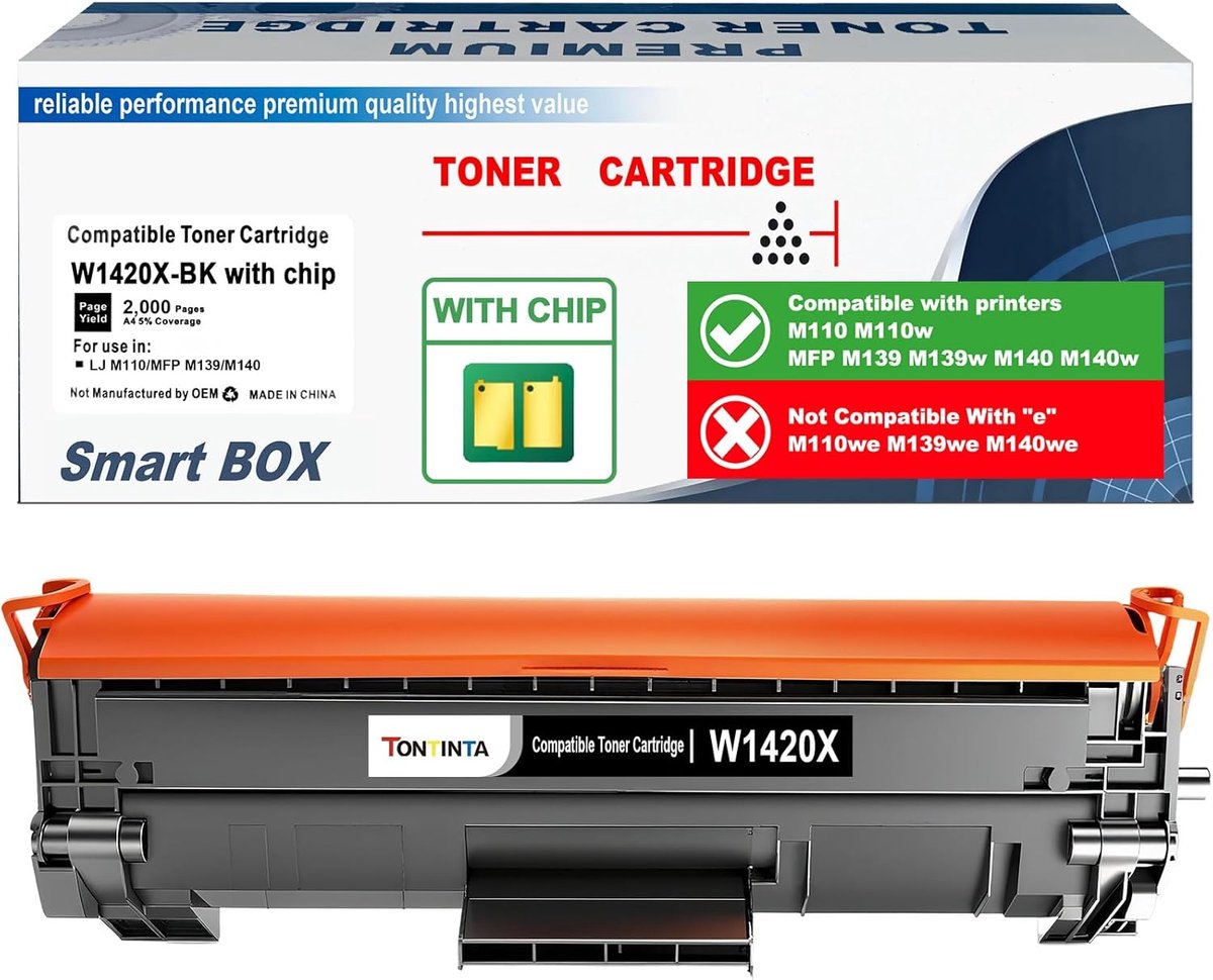 Toner Cartridges Hoogcapaciteit Zwart - Compatibel met M110 en M140 - Inclusief chip - Betrouwbare afdrukkwaliteit - ShopVlot