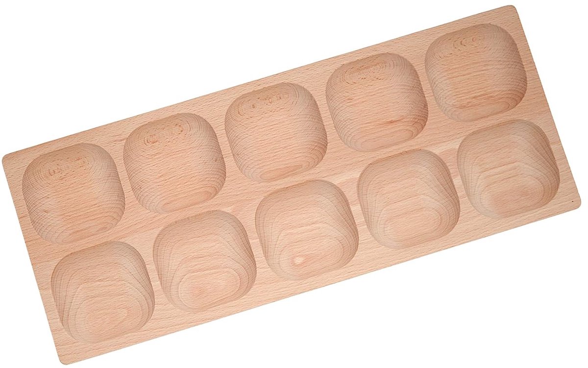 Lade met 10 vakken - beukenhout - 380 x 155 x 20 mm - stimuleert organisatie en creativiteit - ShopVlot
