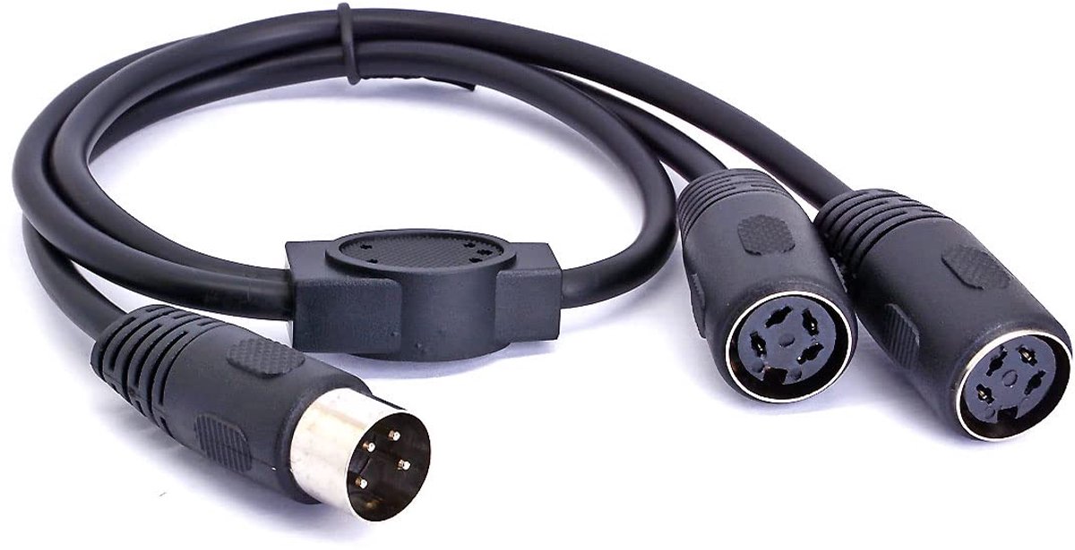4 Pin DIN Plug Y Splitter Kabel Adapter - 50cm - 2 vrouwelijke aansluitingen - Ideaal voor digitale audioapparatuur - ShopVlot