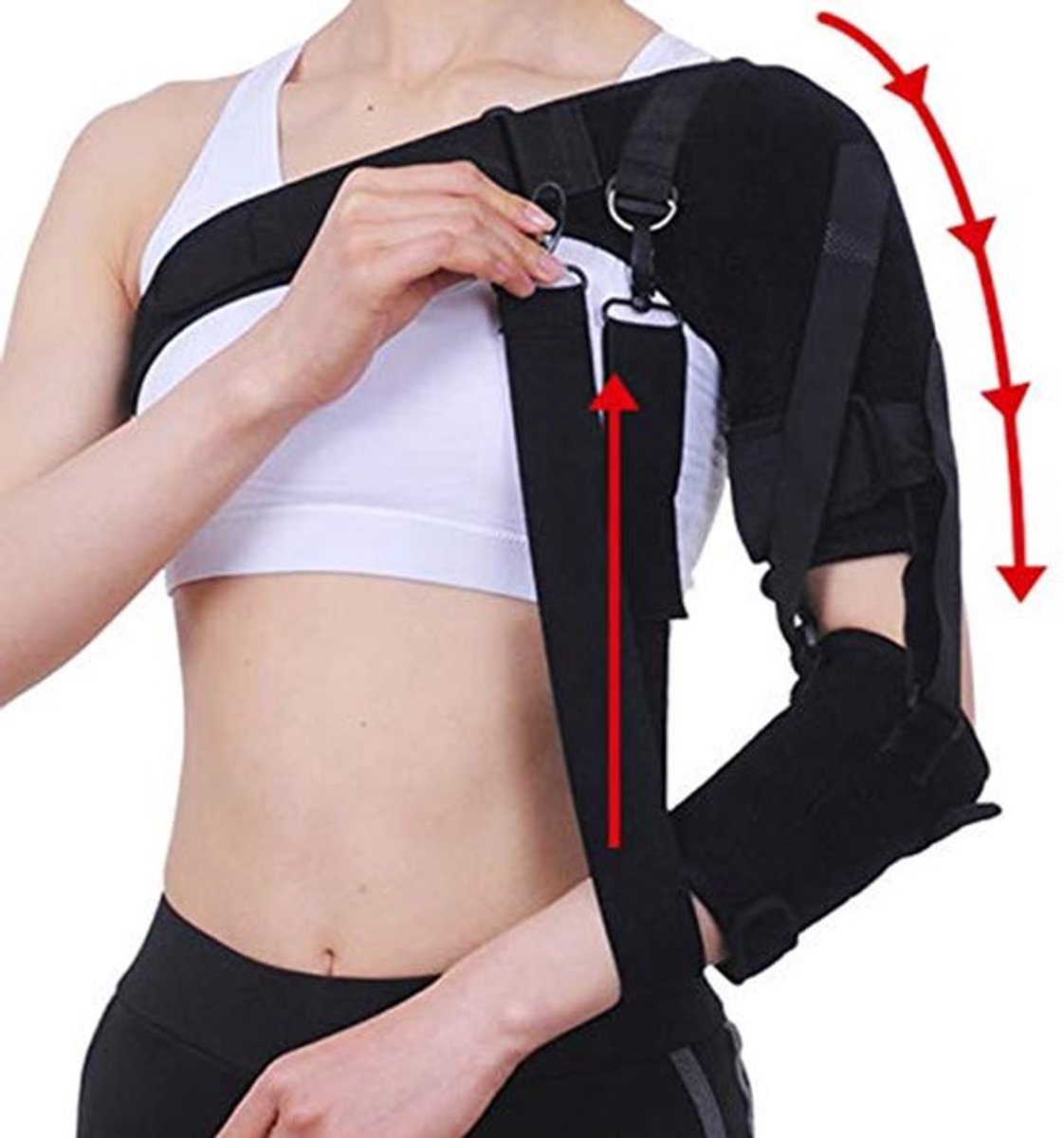 Schouderbrace met arm sling, verstelbaar met stabilizer sling schouderbrace rotator cuff ondersteuning voor beroerte hemiplegie
