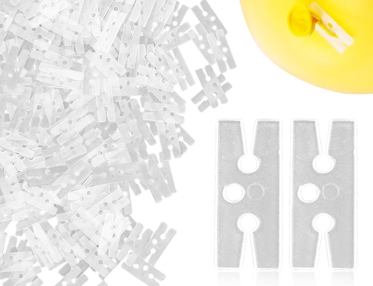 Ballon Clips 400 Stuks - Transparant - Herbruikbaar - Eenvoudig te bevestigen - ShopVlot