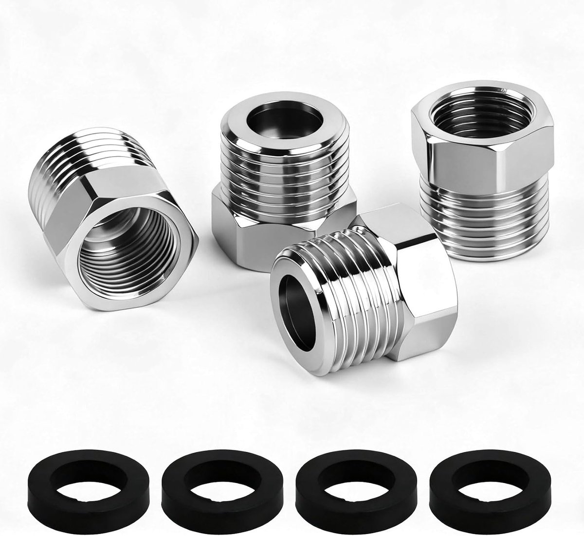 Reducer 1/2 naar 3/8 inch - roestvrijstaal - stevige verbinding - ideaal voor industrie en waterleidingen - ShopVlot