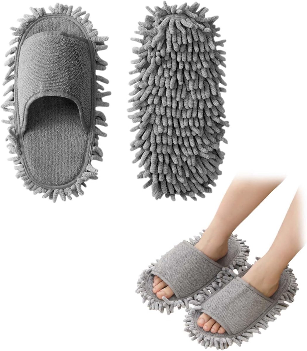Vloerreinigingsslippers - Moppen - Comfortabele huis schoenen - Eenvoudig stof en vuil verwijderen - ShopVlot