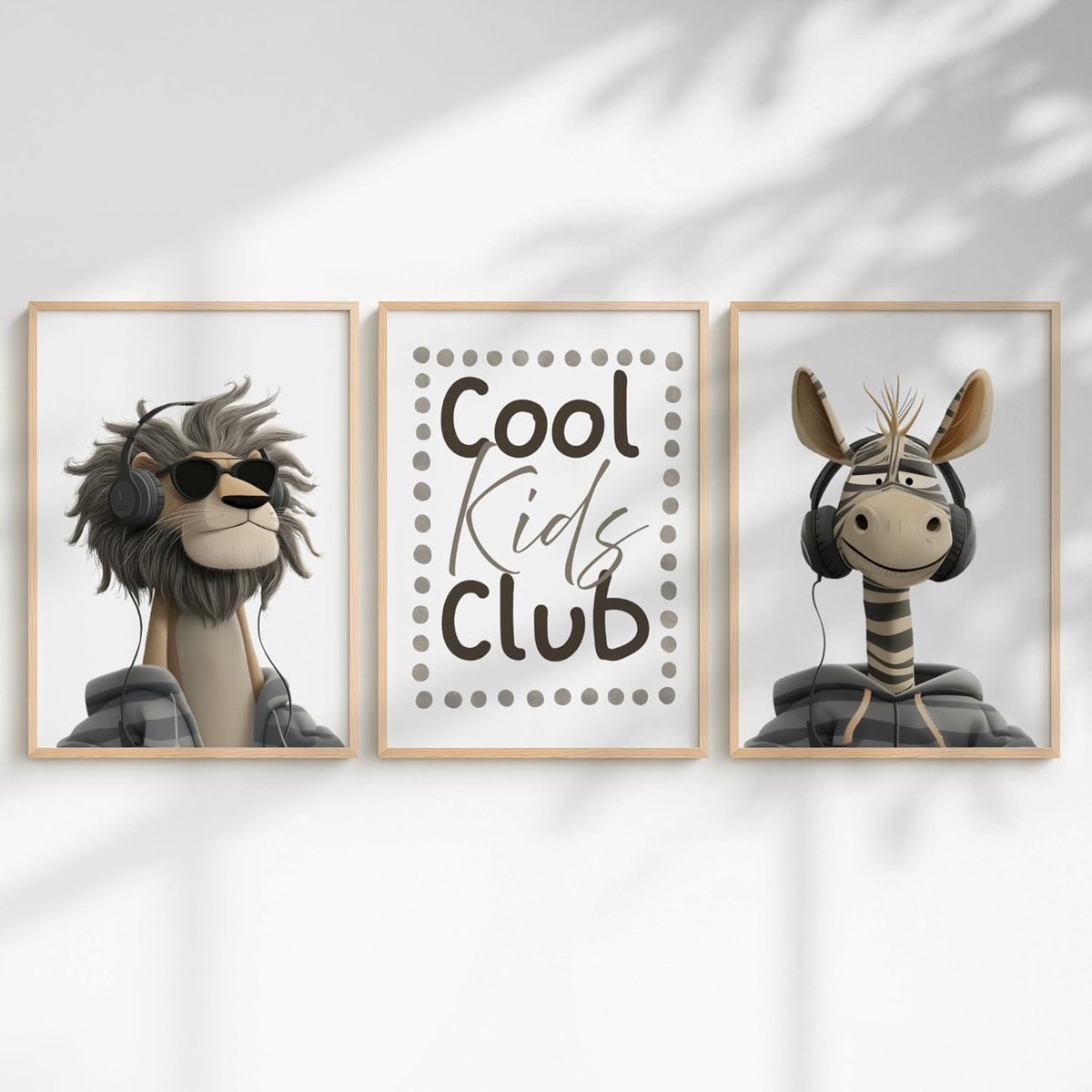 Posterset voor kinderkamer - dierenafbeeldingen - moderne wanddecoratie - vrolijke sfeer voor kinderen - SnelShoppen