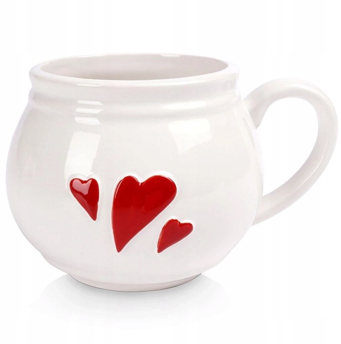 Merkloos Keramische Mok Hartjes 430 ml