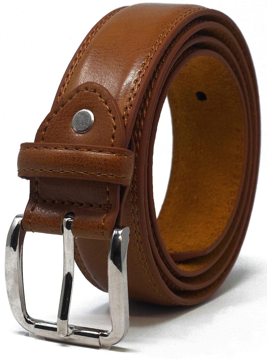Heren 32 mm lederen gevoerde broekriem