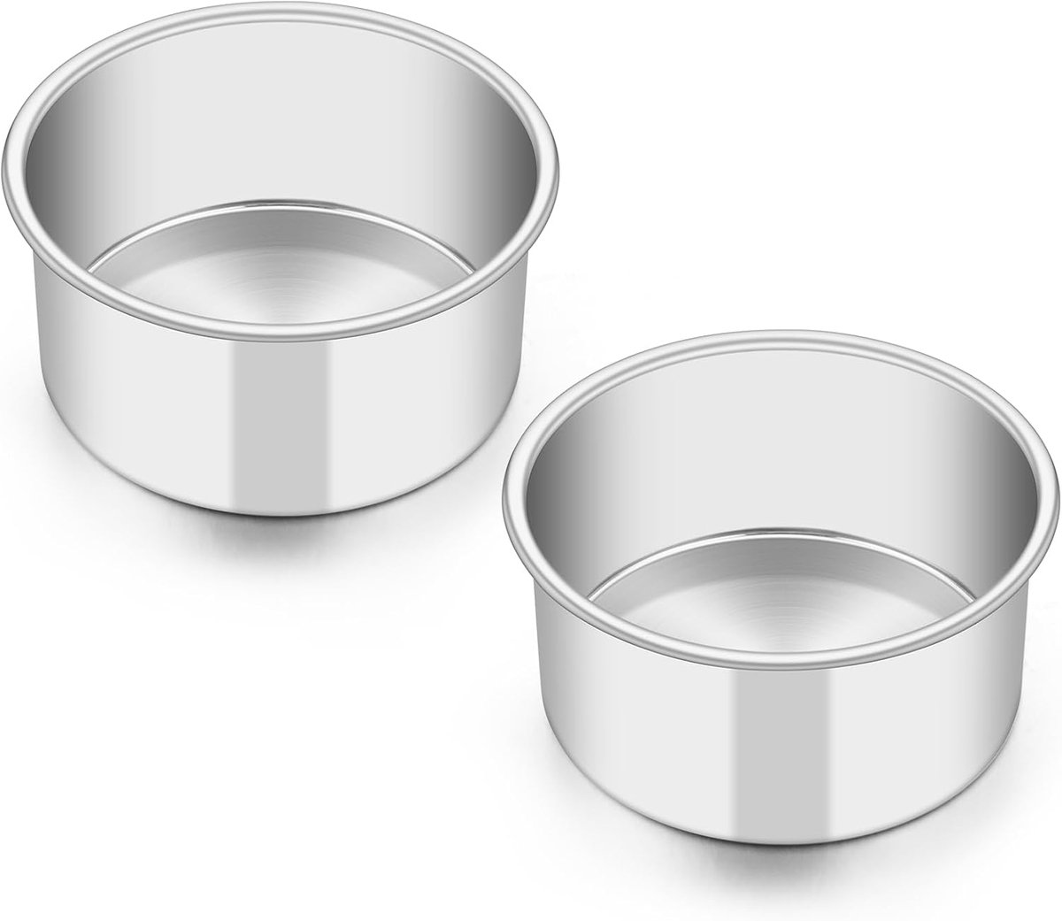 Bakvorm, roestvrij staal, mini 10 cm, ronde taartvorm, bakvormen, set van 2 | Hoogglans gepolijste bakvorm, taartplaat, gezond en niet giftig, gemakkelijk te reinigen en vaatwasmachinebestendig