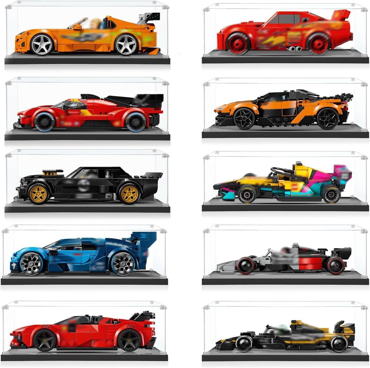 Acrylvitrine voor Lego Speed Champions Ferrari SF-24 F1 Formule 1 77242, stofbescherming, 22 x 11 x 8 cm