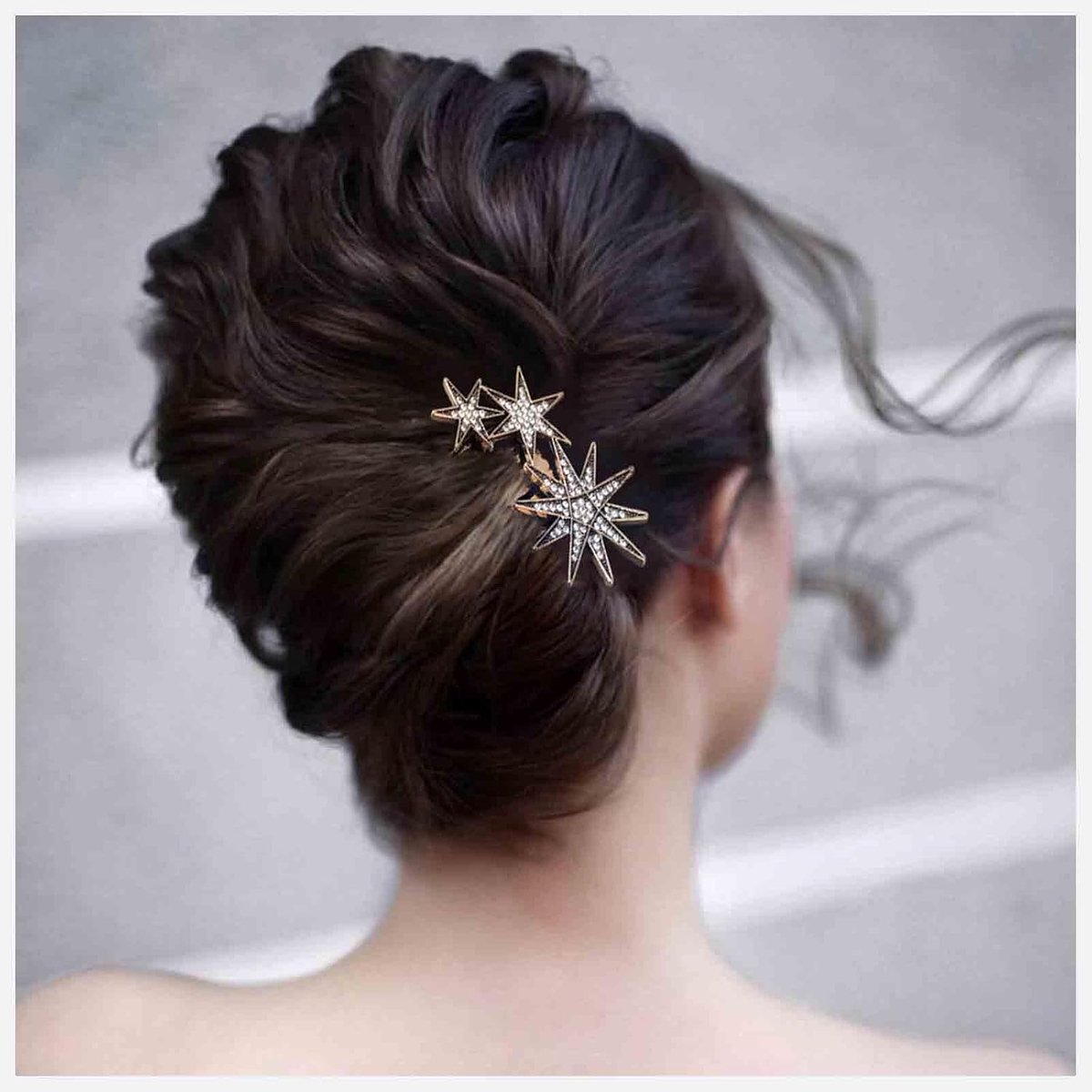 Kristallen ster haarkam hoofddeksel gouden ster zijkam hemelsblauw bruid haaraccessoires voor vrouwen hoofddeksel