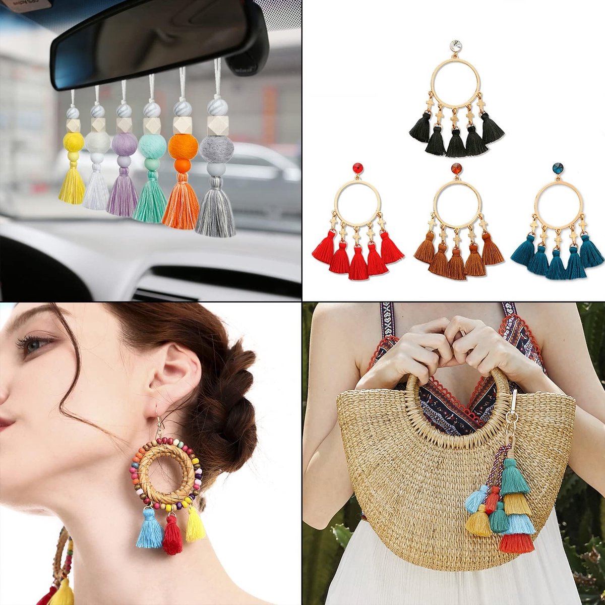 50 stuks mini-kwasthangers, 2 cm, zijdeachtige, rechte franjes, kwastjes, armband, sleutelhanger, knutselen, kwastjes voor oorbellen, sieraden, tassen, bladwijzers, doe-het-zelf handwerk, accessoires