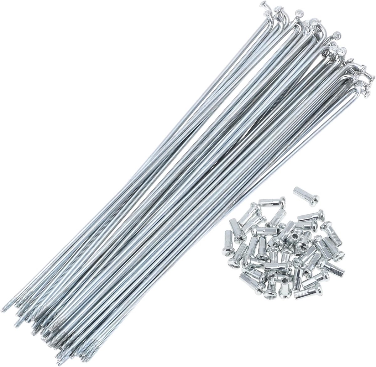 Spaken 183mm Fiets Wiel Spaken Gegalvaniseerd Koolstofstaal Zilver Tone