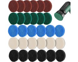 30 stuks opzetstukken voor Bosch Universal Brush, elektrische reinigingsborstel met Bosch Home/Garden 6033 accu reinigingsborstel pad reserveonderdelen (5 stijlen pad borstel)