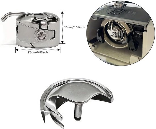 1 set spoelhouder & haak & shuttle cover - Compatibel met Singer 2250, 2259, 2263 naaimachines — afbeelding 2