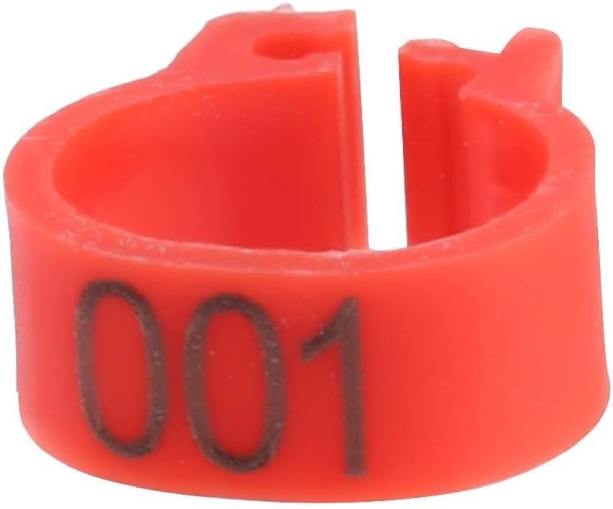 Ringen 8 mm vogel duivenbanden duivenvoetringen kunststof pluimvee pootringen voor pluimvee (rood)