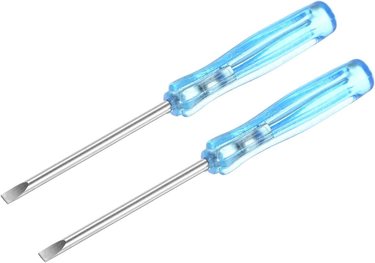Sourcing map 2 stuks mini-sleufschroevendraaier, 2,0 mm platte kop, 65 mm lengte voor de reparatie van kleine apparaten