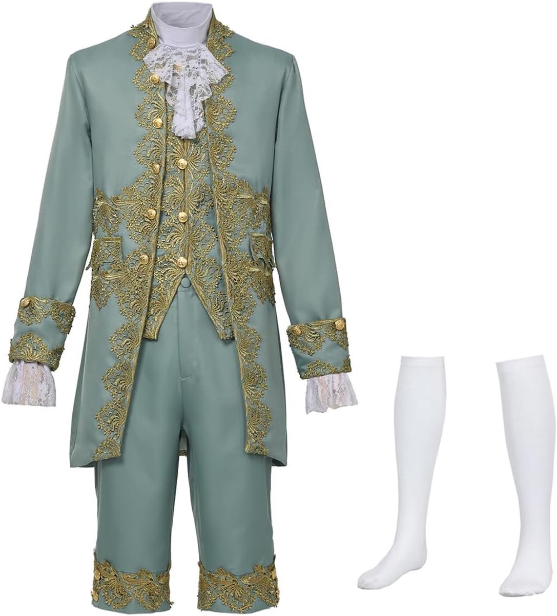 Victoriaans kostuum voor heren, middeleeuws rococo hofstijl, prins cosplay outfit set