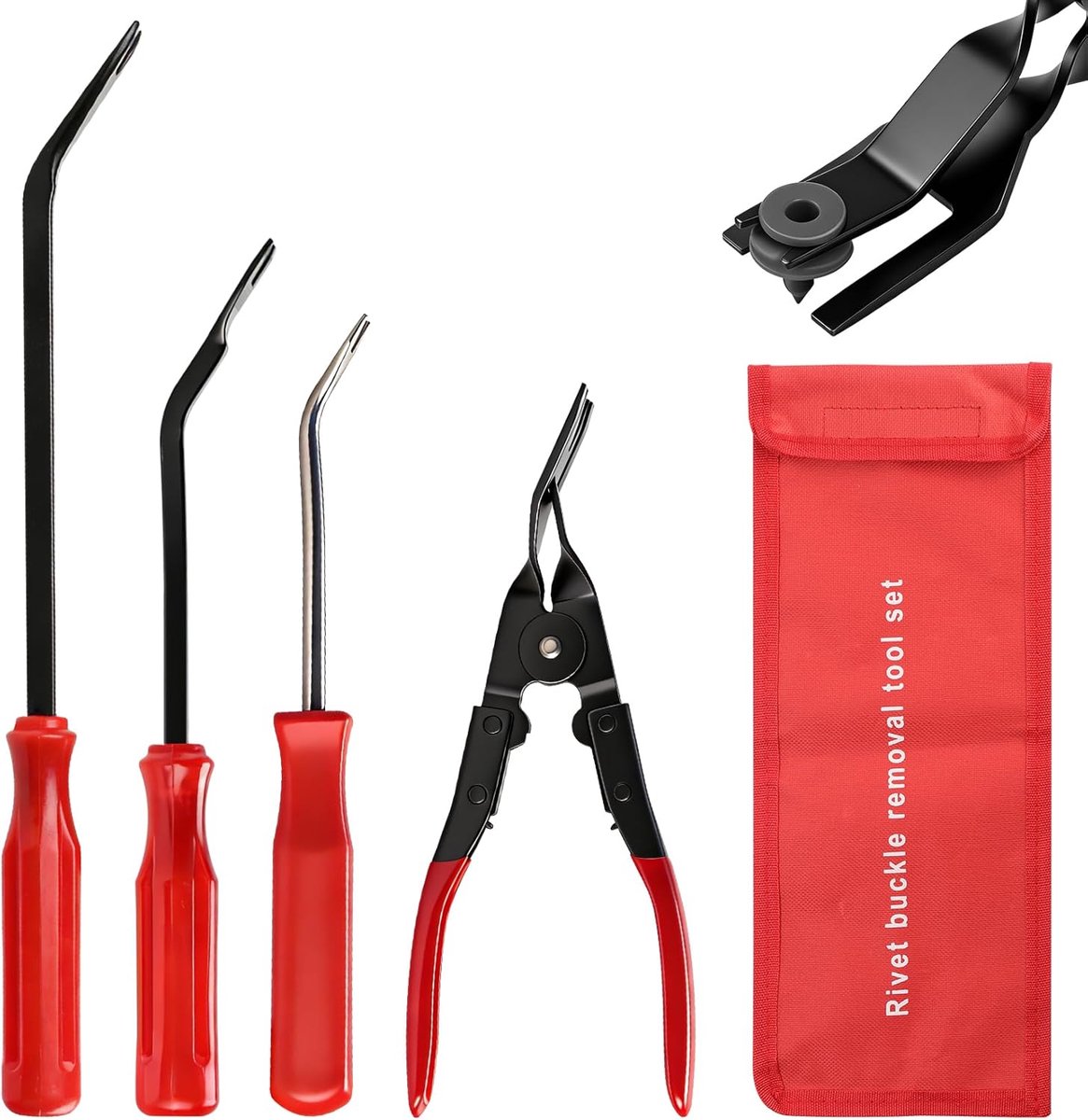 Deurpaneel tangen set 4-delig - kunststof klinknageltangen - ergonomische grip - ideaal voor auto onderhoud - ShopVlot