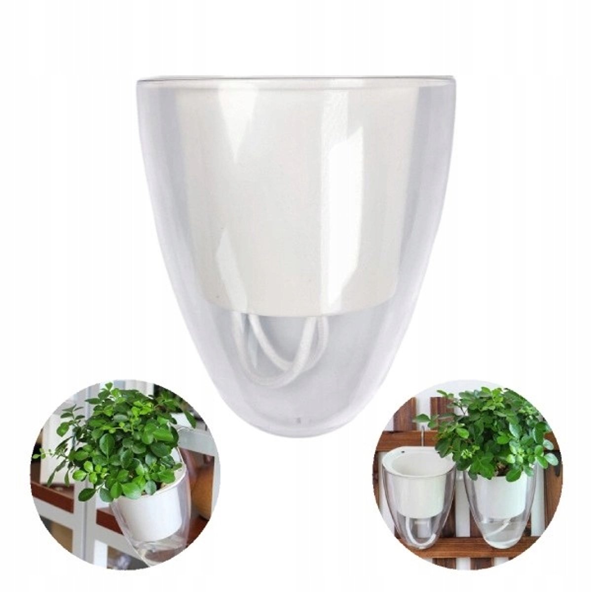Hangende Hydrocultuur Pot - Zelfwaterend - Wit - 13cm