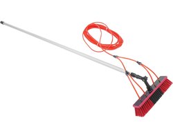Raamreiniger met telescoopgreep, 8 m telescopische raamreiniger, professionele set, gevelreiniging, raamreiniging, ramen wassen, uitrusting met 180 graden draaibare borstelkop