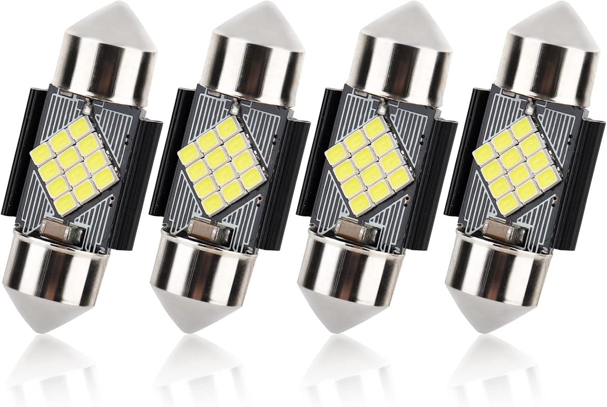 4 stuks Festoon Led lampen, 31 mm, C5W, 6000 K, wit licht, Canbus zonder fouten voor 3175, DE3175, DE3021, 3022, 3021, binnenverlichting, wit