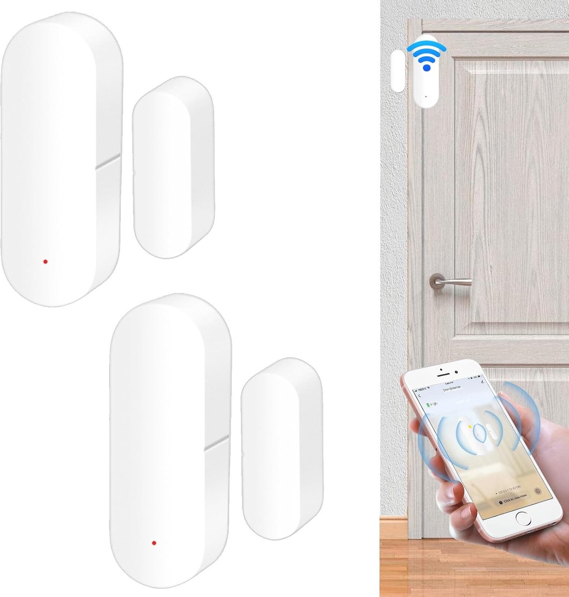 Deur-/raamsensor, draadloze raamdeursensor, alarm, gratis draadloze wifi-raamcontactsensor voor thuisveiligheid en Smart Home Automation