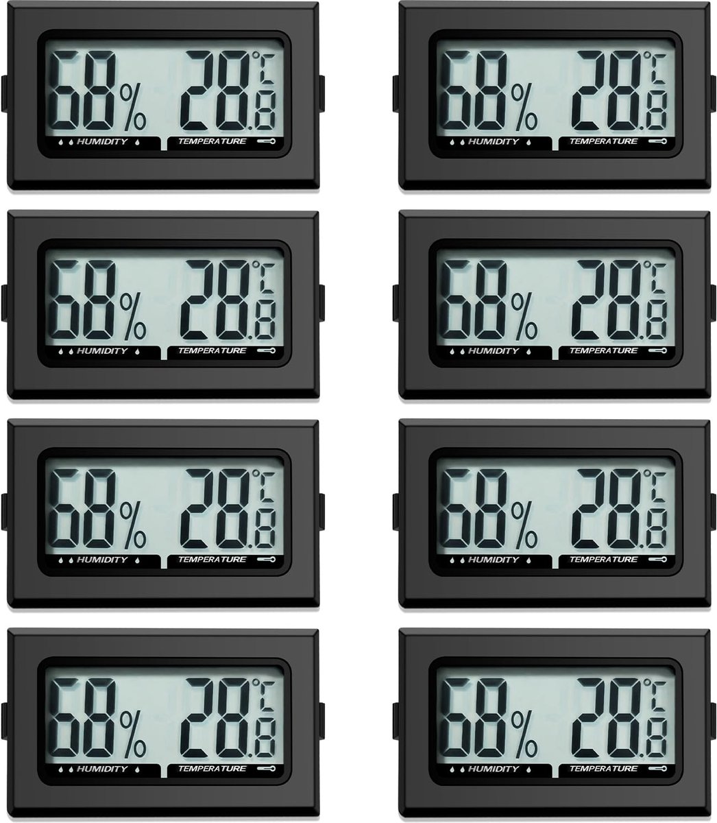 Digitale thermometer - mini-hygrometer - LCD-display - ideaal voor reptielen en kweekruimtes - SnelShoppen