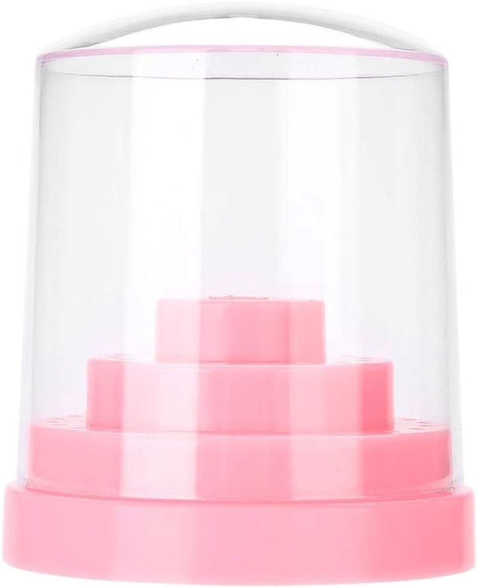 Acryl nagelboren displaystandaard met 48 sleuven - Clear Art Tool Box Deksel voor Manicure Bestanden &