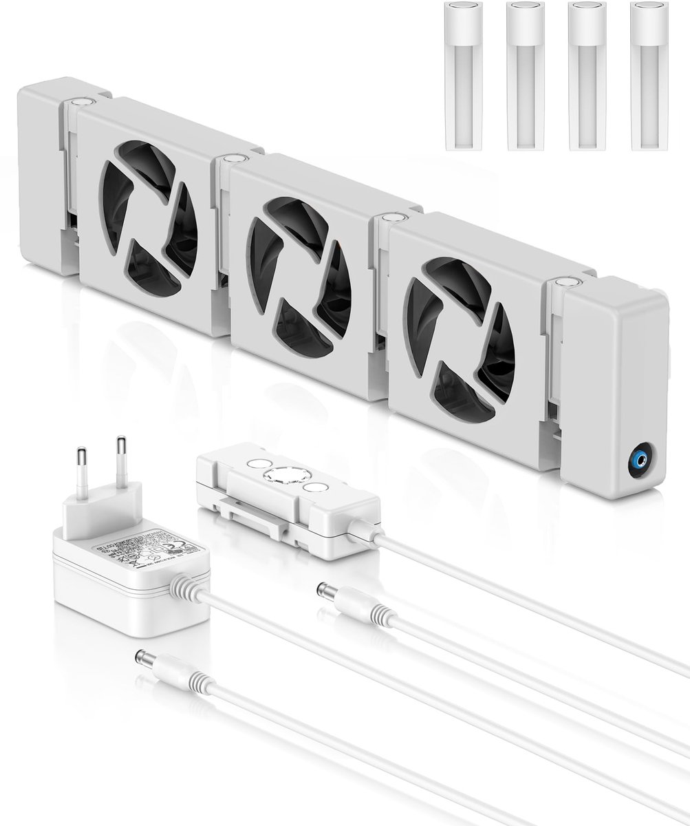 Radiatorventilator met temperatuursensor - 1 stuk - bespaart verwarmingskosten - efficiënte warmteverspreiding - SnelShoppen