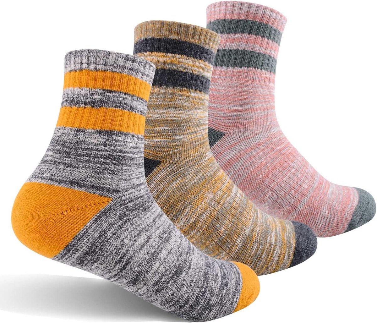 Women's Hiking Walking Socks, 3-Pack Outdoor Recreation Wicking Cushion Crew Socks (3WS18103-M)