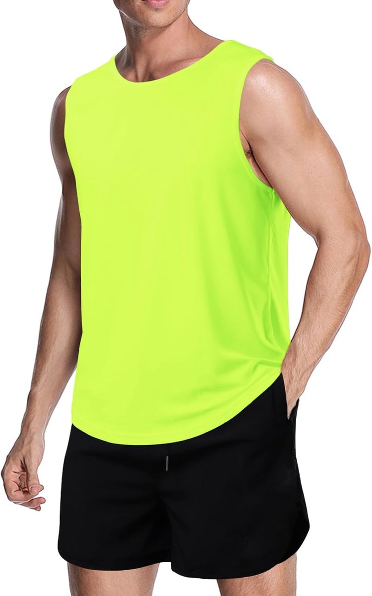 Meioro, Tanktop van mesh voor heren, mouwloos, sneldrogend, training op sportschool, sportieve shirts, voor hardlopen, fitness vest, bodybuilding, sport