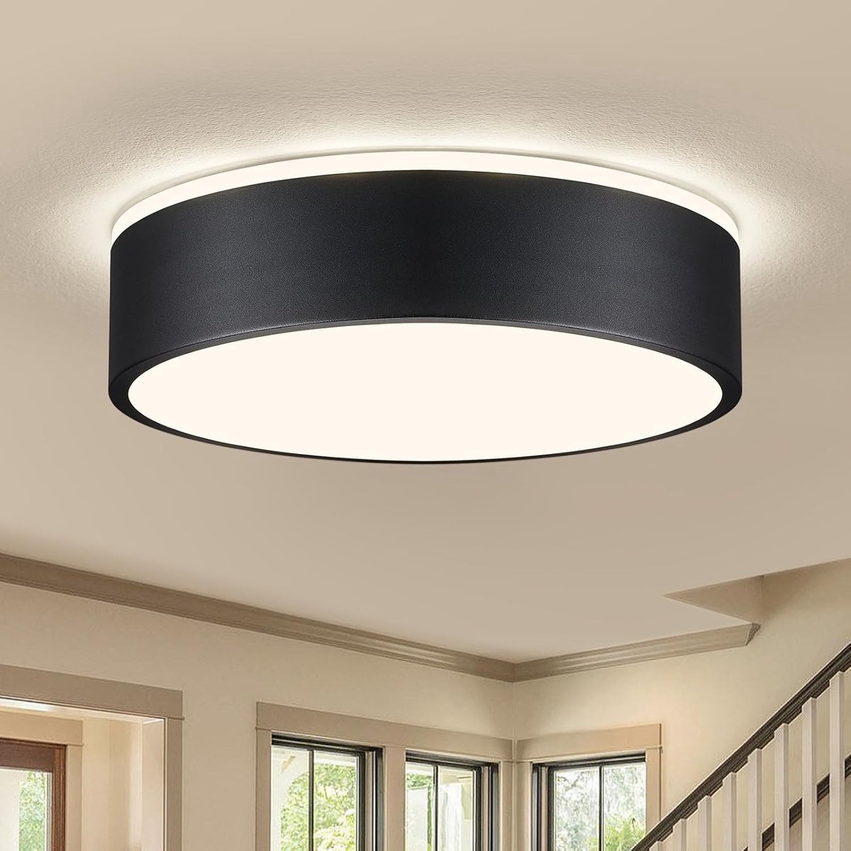 Moderne Zwarte Plafondlamp LED - 4000K Inbouwverlichting voor Slaapkamer en Woonruimtes