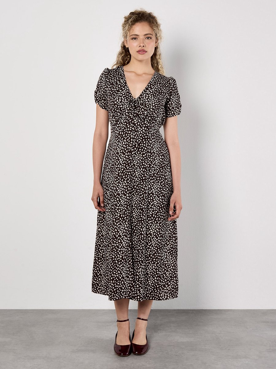 Midaxi-jurk met dierenprint