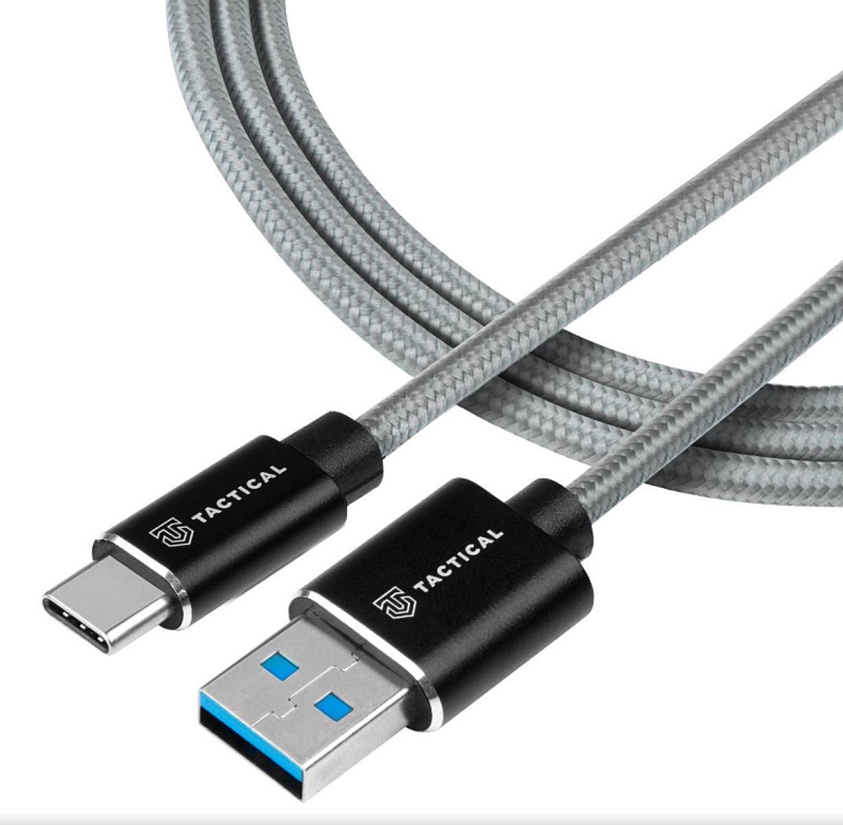 Tactical Fast Rope Kevlar USB-A naar USB-C Kabel – 0.3 Meter – Grijs