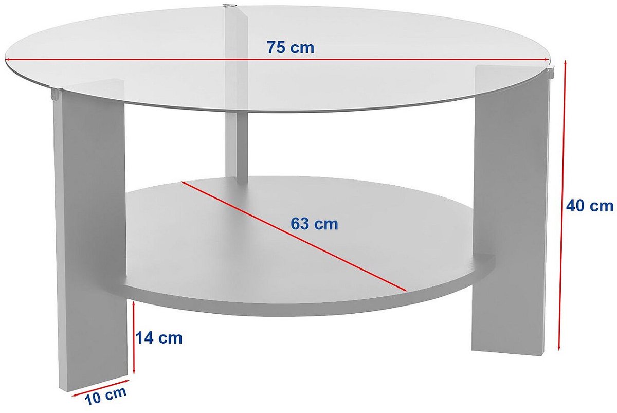 Vente-unique Salontafel van gehard glas - Travertijn beige effect - SENIRA