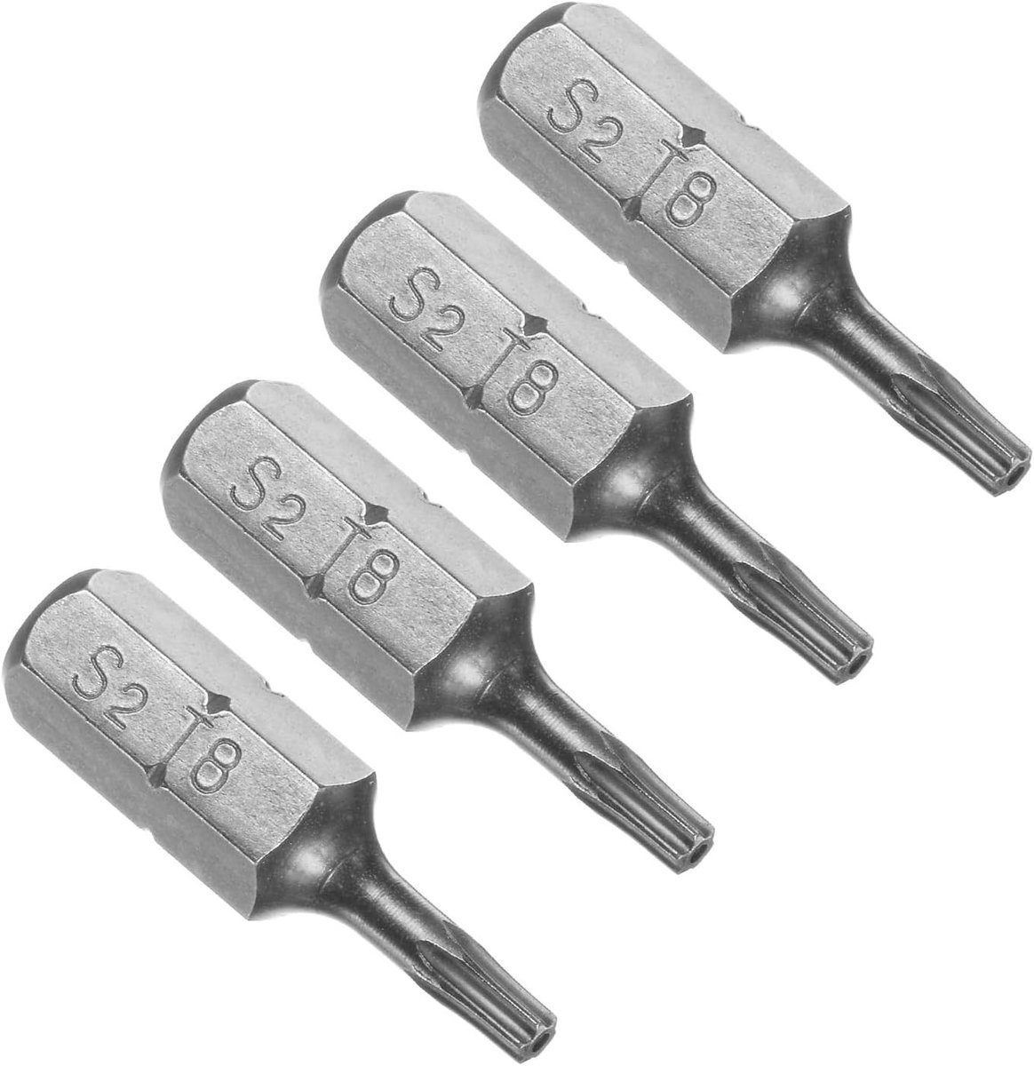 Torx Schroevendraaier Bits 1/4 Inch Hex Shank 25mm T8, Magnetische Bits voor Auto-onderhoud en Klussen, 4-delige Set