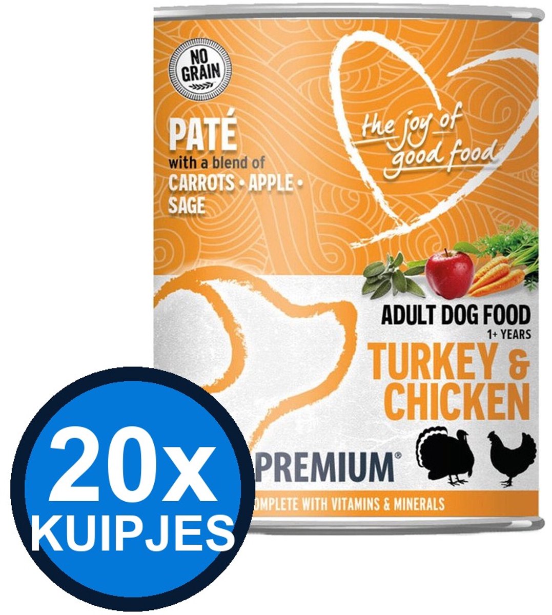 Euro Premium Euro-Premium - Pate Adult Turkey & chicken - Hondenvoer Natvoer - 400 g