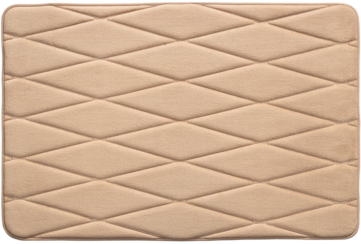 California Winding Taupe Badkamermat 58x90 cm – Zachte Badmat – Antislip Douchemat – Comfortabele Badkamermat