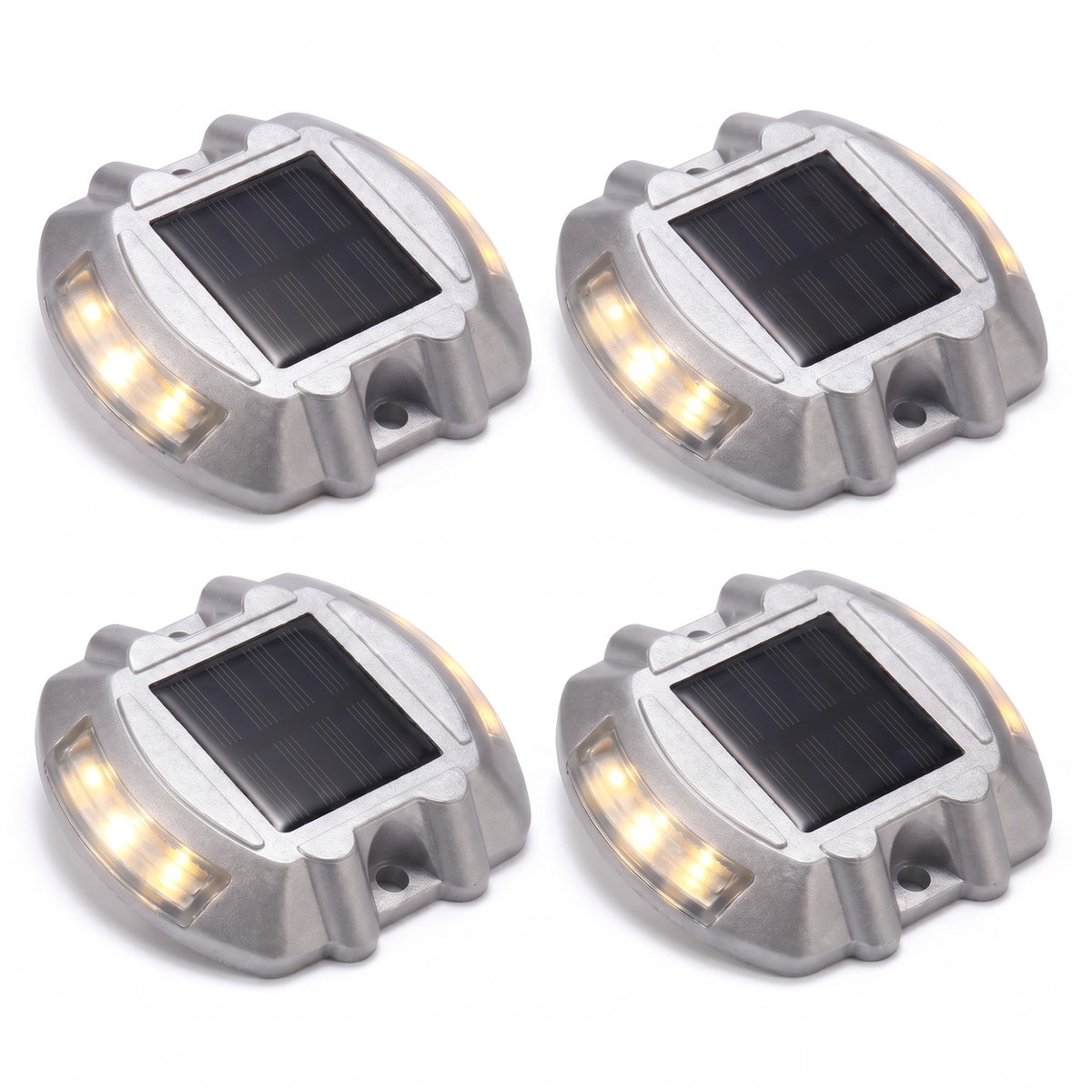 Oneproduct Grondspots Buiten Set van 4 - Solar Opritverlichting - Opritlamp op Zonne-energie - Warm Wit 3000K - Overrijdbaar