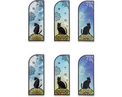 Leuke katten boekenlegger drie patroon (zes stuks) bladwijzers - pagina marker voor boekenliefhebbers - vrouwen - leraar geschenken - beste boek geschenken - Lucky Cat-5