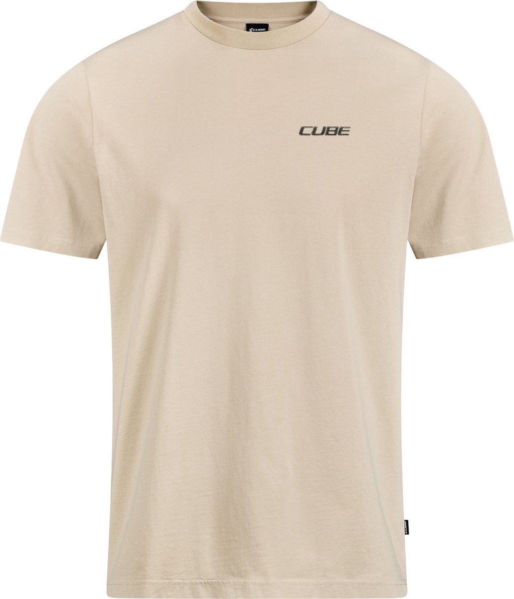 CUBE Organisch Fietsshirt CRANK HARDER GTY FIT BEIGE XXL