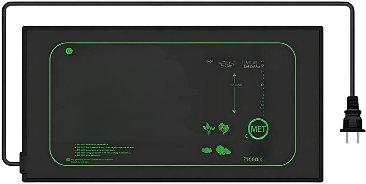 Lìon® Warmtemat - Warmtemat Planten - Verwarmingsmat - Zwart - 53cm x 26cm x 2cm