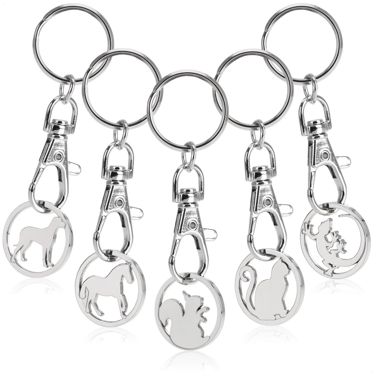 Sleutelhanger met karabijnhaak - metalen sleutelhanger met winkelwagenchip - ideaal voor boodschappen - ShopVlot