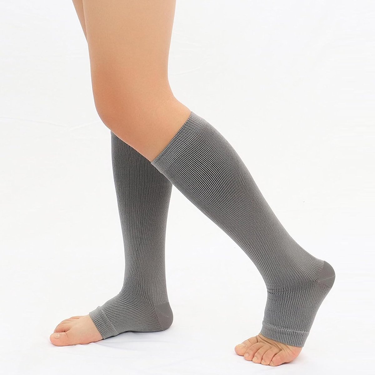3 Paar Toeless Compressiekousen voor Vliegen - Ondersteuning voor Voeten en Kuiten, Ideaal voor Reizen en Zittend Werk
