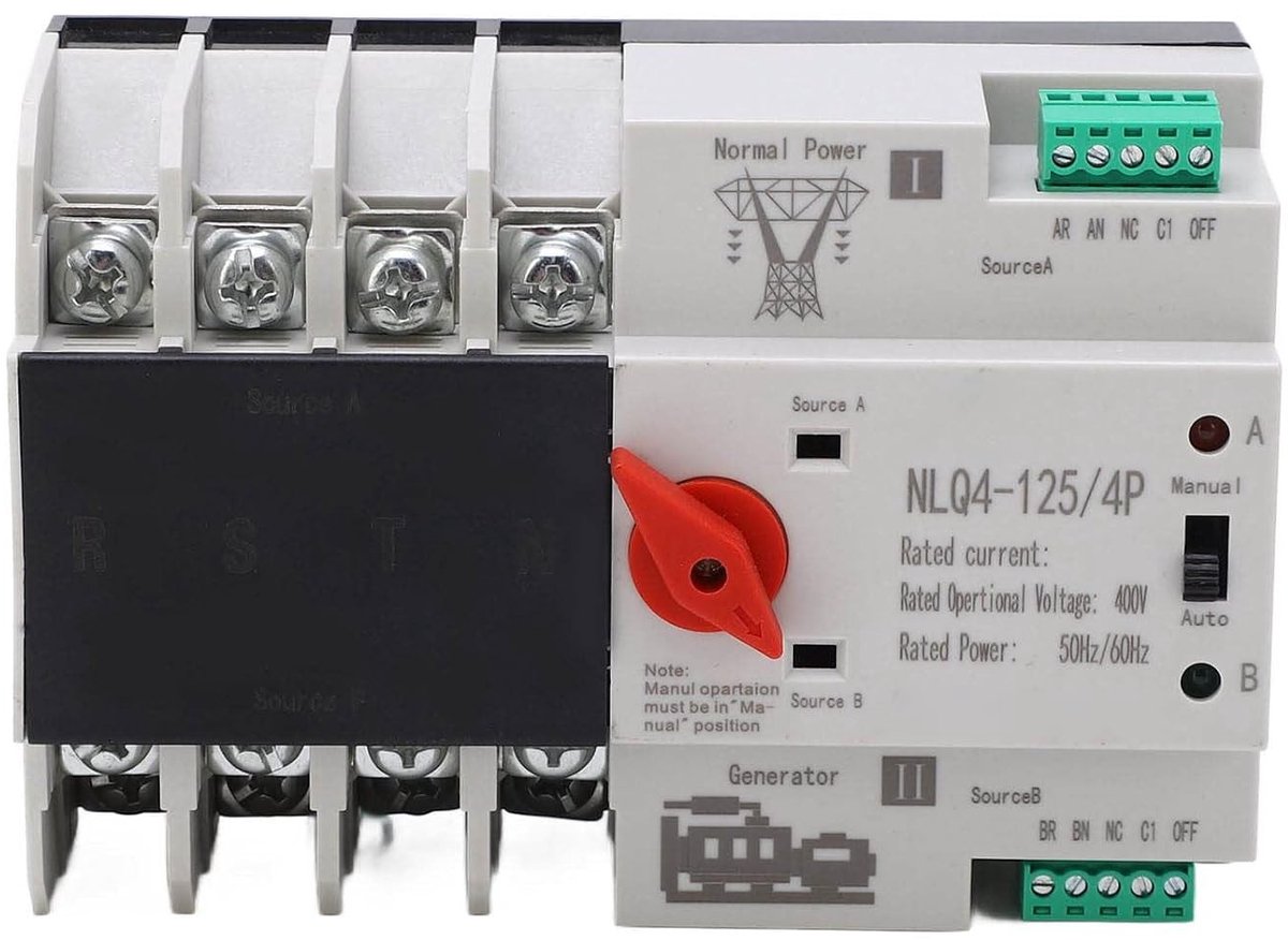 Automatische Overdracht Schakelaar met Dubbele Voeding AC 400V 4P 20A tot 100A voor UPS, Inverter en Zonne-energie Systemen