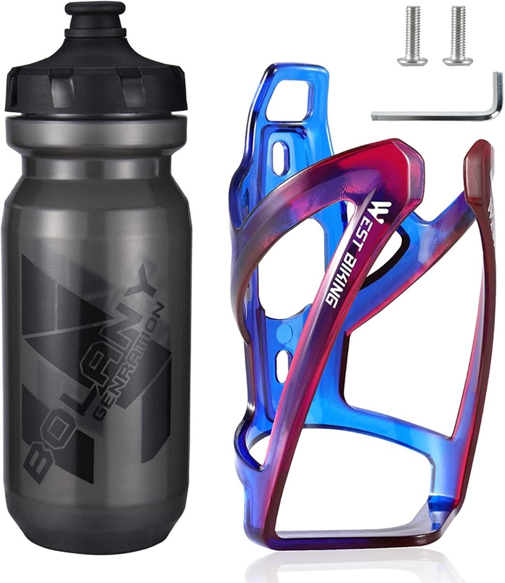 Verbeterde Flessenhouder voor Fietsen - Lichtgewicht, Schokbestendig en Stijlvol voor Mountainbike en Racefiets (Blauw, Rood, Zwart)