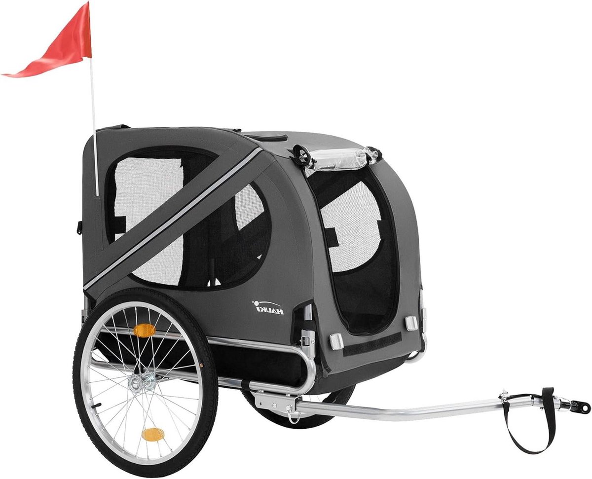 Fietskar Hondenbuggy - Hondenkar Aanhanger - Avontuurlijke Reizen - 2-in-1 Ontwerp - Tot 40 kg - Grijs