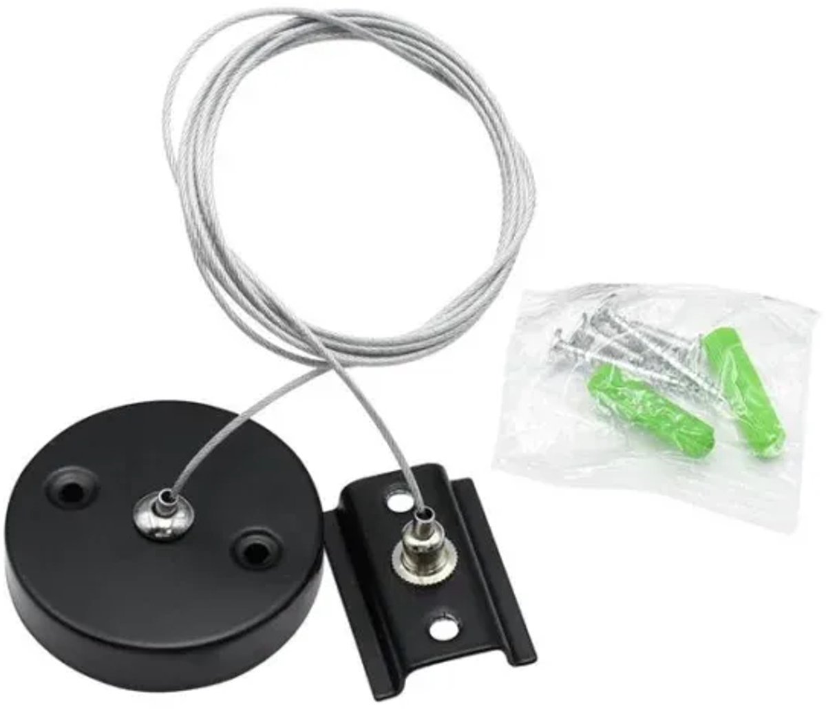 Spanningsrail Ophangset 2 Pack - 1 Fase - 1 Meter - Zwart