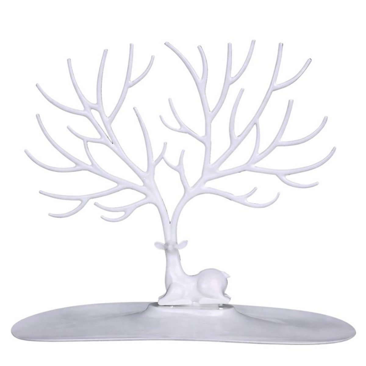 Hertenboomsieradententoonstelling – Organisator voor oorbellen, armbanden en kettingen – Witte decoratieve standaard - ShopVlot